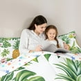 thumbnail image 5 of Castle Fairy Tropical Pineapple 3 Pieces Queen Comforter Set for Teens Female Men,Tropical Floral Flowers Ultra Soft Bedding Sets,Botanical Plants Tree Leaves Bedding Comforter Set Breathable, 5 of 8