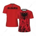 thumbnail image 2 of Exclusive design Albania Flag Grain 3D Printed Men For Running Bike Soccer Tennis Fitness Sports tshirt Mesh Fans Short T-shirt, 2 of 9