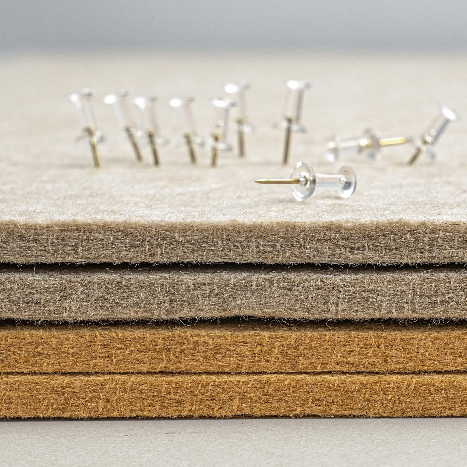 Bulletin Board  24 X 18 Inches Decorative Felt Pin Cork Alternative For Wall Foldable Photo With 20 Pushpins - Beige Brown