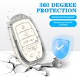 thumbnail image 5 of Key Fob Cover Compatible with Toyota Camry Venza Sienna Land Cruiser Highlander Tundra Corolla Prius 2021-2025 Keychain Case Holder Protector,B-White, 5 of 6