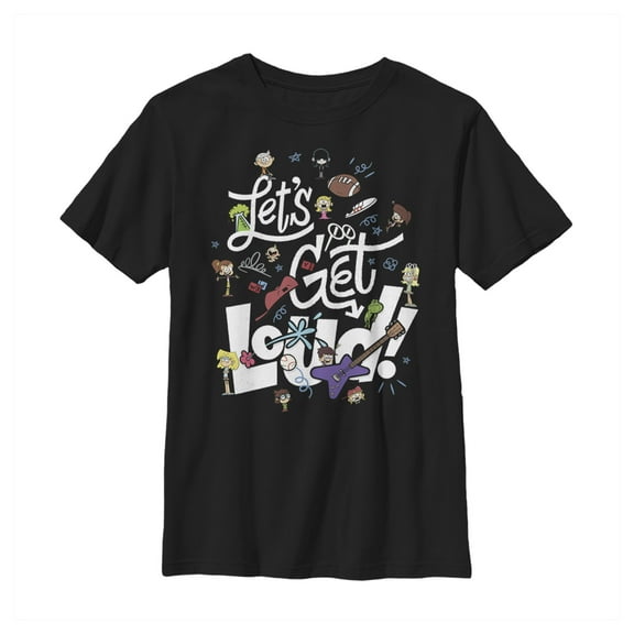 Boy's The Loud House Let's Get Loud Party  Graphic Tee Black Medium
