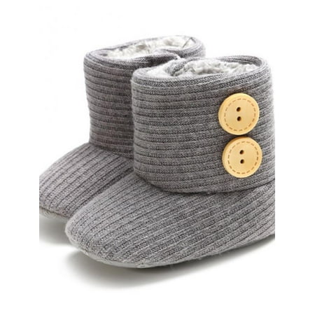 

Topumt Unisex Baby Winter Buttons Snow Boots Soft Sole Non Slip Warm Booties Toddler Prewalker Newborn Infant Crib Shoes