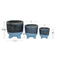 thumbnail image 3 of DecMode Dark Blue Ceramic Indoor Outdoor Planter, Set of 3 8", 6", 5"H, 3 of 8