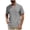 Gray, variant on Mens Summer Shirts,Men Solid Color Short Sleeve Mandarin Collar Shirt Half Button Placket Casual,T Shirts for Man White S