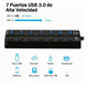 thumbnail image 3 of Hub Usb Con  Bloosom 7 Puertos Usb 3.0 Multicontacto Negro, 3 of 4
