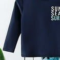 thumbnail image 5 of Toddler Boys Swim Trunks Summer Set Long Sleeve Rash Guard Shirt With Matching Sun Surf Pool Outfit For Kids Blue Board Shorts Youth 4-5T, 5 of 7
