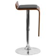 thumbnail image 2 of Walnut Bentwood Adjustable Height Barstool with Drop Frame and Black Vinyl Seat, 2 of 4