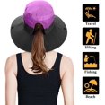thumbnail image 4 of Women's Ponytail Sun Hat Outdoor UV  Beach Fishing Hat Summer Wide Brim Bob Hiking Bucket Hat  Bucket Hats for Women UV Protection Foldable Mesh Wide Brim Hiking Beach Fishing Summer Safari, 4 of 7