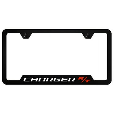 Dodge Charger R/T Black Polycarbonate Notch License Plate Frame Official License