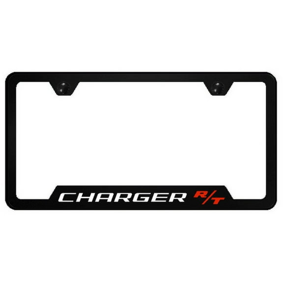 Dodge Charger R/T Black Polycarbonate Notch License Plate Frame Official License