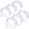 thumbnail image 1 of 6 Pieces Clear Toiletry Makeup Bag Mini Small PVC Travel Bag, Waterproof PVC Plastic Travel Cosmetic Bag with Zipper Portable Cosmetic Makeup Bag for Vacation, Bathroom and Organizing (Transparent), 1 of 6