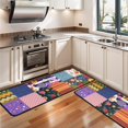 thumbnail image 3 of Kitchen Rugs Sets Of 2,Pioneer Flower Floral Print Pattern Anti Fatigue Kitchen Mat Rugs Non Slip Washable,Decorative Kitchen Floor Mats for Kitchen,Sink,Laundry,17"x47"+17"x47", 3 of 5