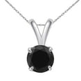 thumbnail image 1 of AoneJewelry 1.00 CT Round Black Diamond Solitaire Pendant in 14K White Gold, 1 of 4