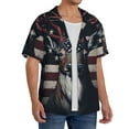 thumbnail image 2 of Gukieu Vintage American Deer Print Men's Short-sleeved Shirts, Button-down Pocket Shirts, T-shirts, Beach Vacation Travel Summer Clothing-3X-Large, 2 of 5