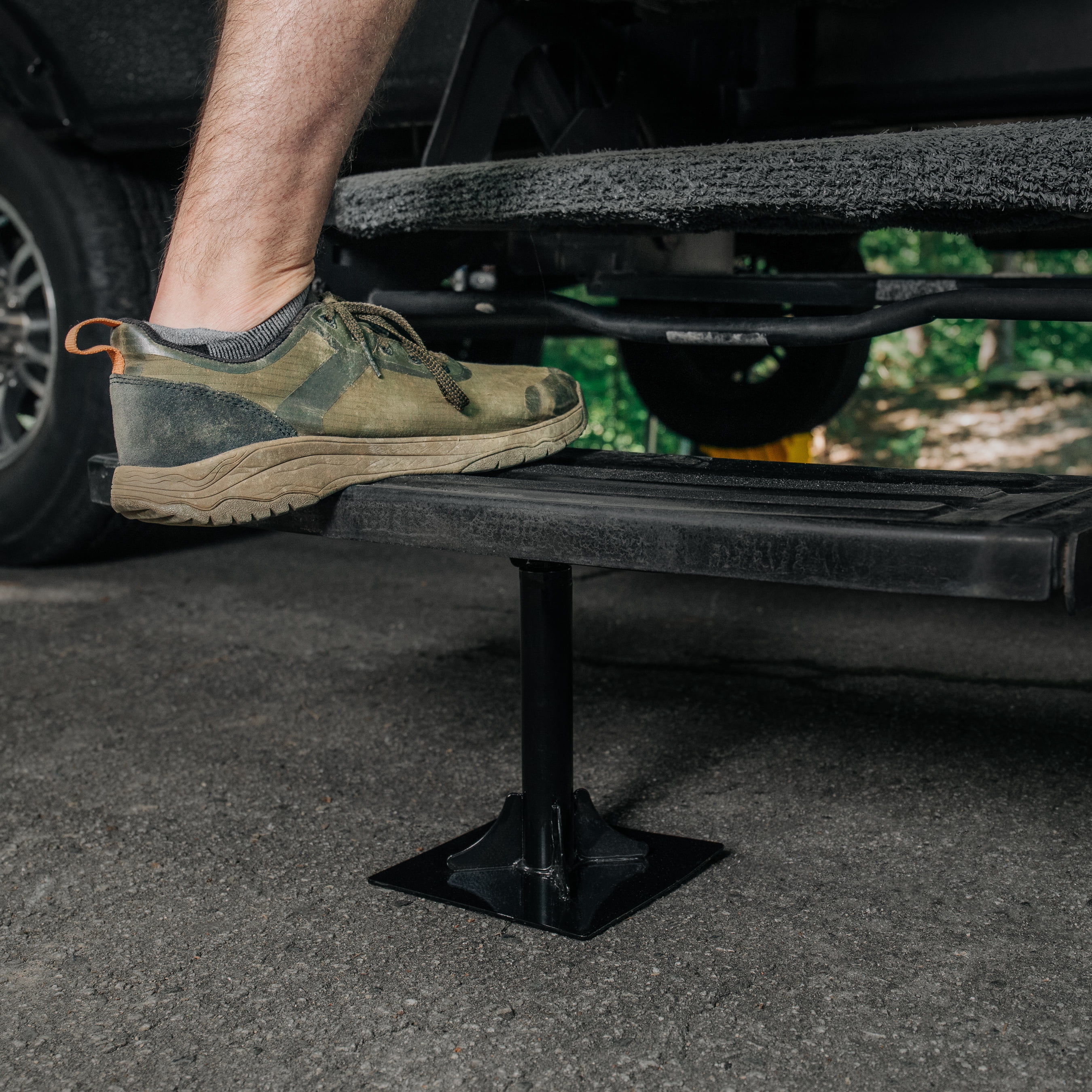 Camco Save-a-Step RV Step Brace - Adjustable Height Range - Black (43681)