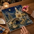 thumbnail image 2 of Christmas Snowy Church Diamond Painting Kit for Adult Beginners 20x20cm Full Round Resin Rhinestone Bead Art with Inner Frame Backboard Starry Winter Forest River Scene Wall Decor Xmas Gift, 2 of 6