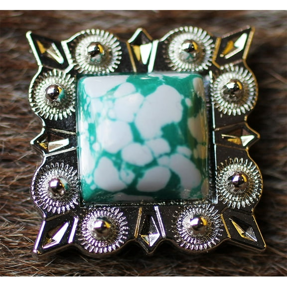 4 Concho Conchos Stone Horse Saddle Western Berry Turquoise Bridle Tack CO26