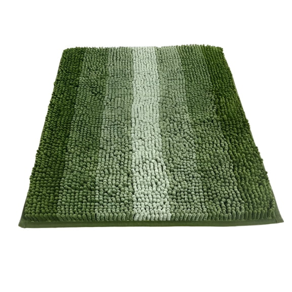 XIBUFE Soft Bathroom Rug Non-Slip Green Chenille Furry Bath Mats 32"