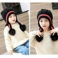 thumbnail image 2 of Holzlrgus Girls Winter Warm Elastic Soft Ear Protection Knitted Sherpa Ski Hats Fleece Lined Peruvian Cover Ears Beanie Hat, 2 of 5
