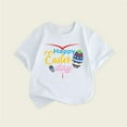 thumbnail image 2 of Gibobby Blusas Casual Verano Nueva ropa para niños Estilo de Europa y Unidos Camiseta de manga corta para niñas Conejito de Pascua Camiseta con cuello redondo estampado lindo （Blanco， 0-2 Años), 2 of 3
