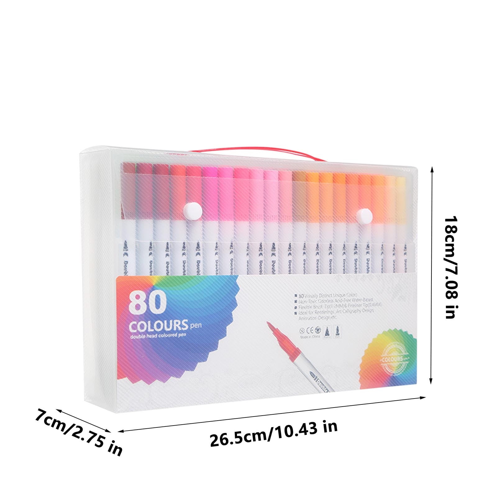 Qholemyo 2ml 24 Colors Double Line Marker Pens Art Supplies Color Pens For Hand Account Diy Hand Painted Projects