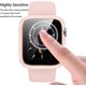 thumbnail image 3 of 2 Pack Cases Compatible with Apple Watch Case 45mm Series 7 Built in Tempered Glass Screen Protector Ultra-Thin Bumper Full Coverage iWatch Protective Cover for Women Men (Pink/White), 3 of 5