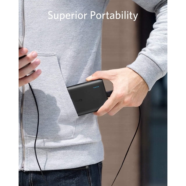 Anker 13,000mAh PowerCore  Compatible with most USB-charged devices, including iPhone 8 / X / XS / XS Max / XR (Lightning cable required), Android smartphones and tablets (including the Nexus 7), USB-C MacBooks / iPad (USB A to C cable required).