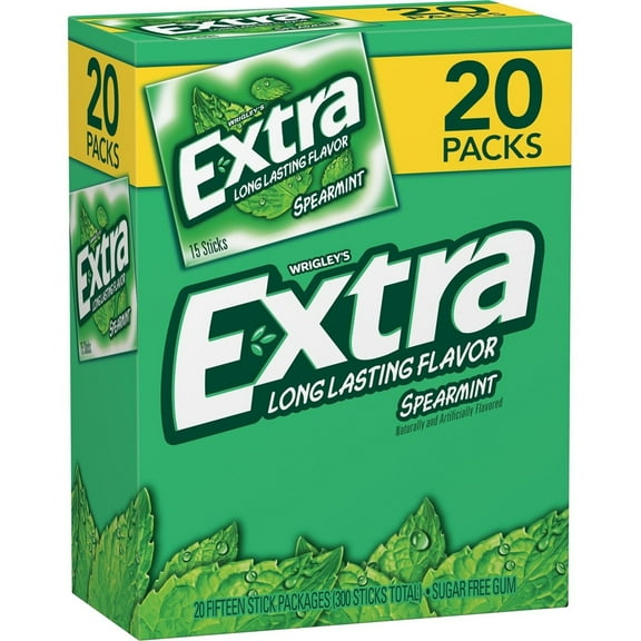 Extra Spearmint Gum, (15 per Pack, 20 Pack)