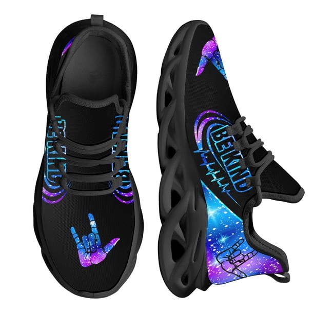 Zapatillas casuales de mujer de tendencia , zapatillas ligeras con diseño de gestos de paz y amor, zapatillas deportivas de malla transpirable para exteriores.