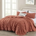 thumbnail image 2 of Chezmoi Collection Corduroy Queen Quilt Set Terracotta, 3-Piece Luxury Soft Cross Stitch Polyester Corduory Lightweight Bedspread, 1 Quilt 90 in x 94 in and 2 Pillow Shams 20 in x 26 in, 2 of 9
