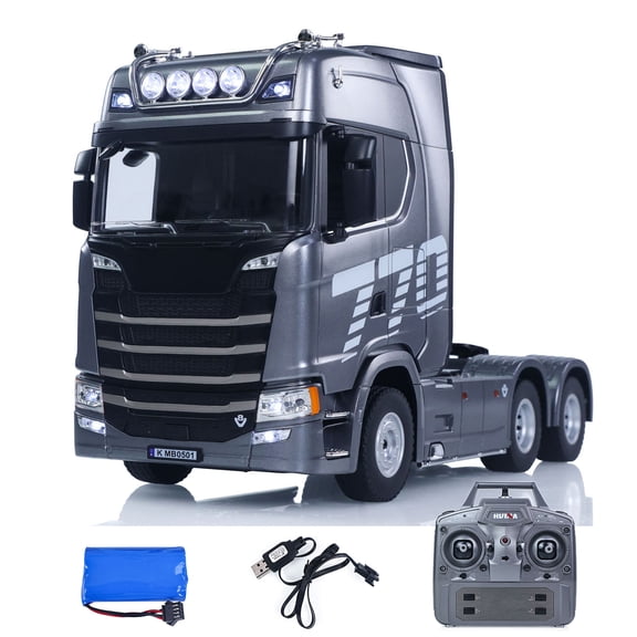 HUINA 1/18 RTR Electric Remote Control Tractor Truck 1501PRO 6X4 RC Lorry Vehicle Light Sound Effect Battery Finished Model