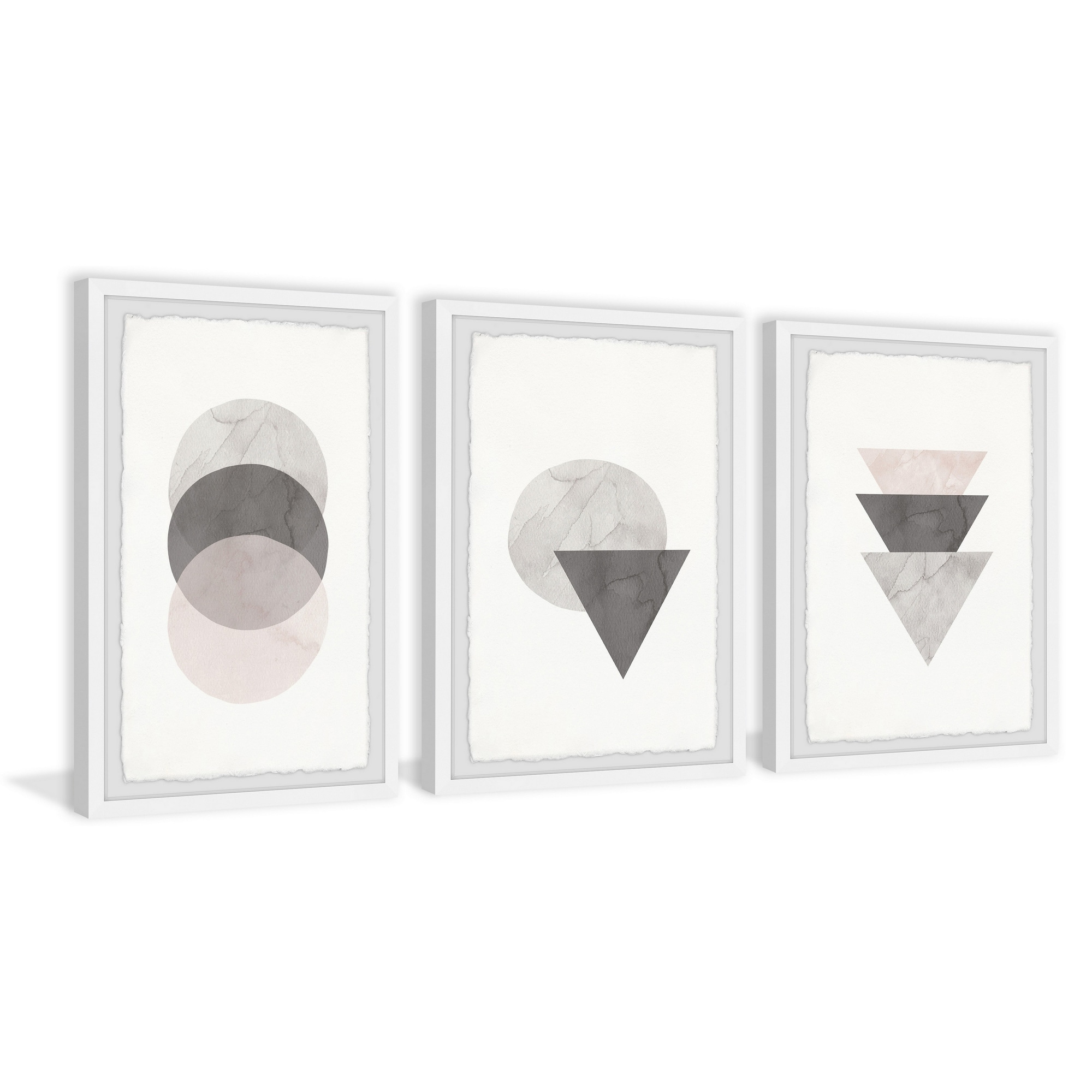 Marmont Hill Triangle and Circle Stack Triptych by Diana Alcala