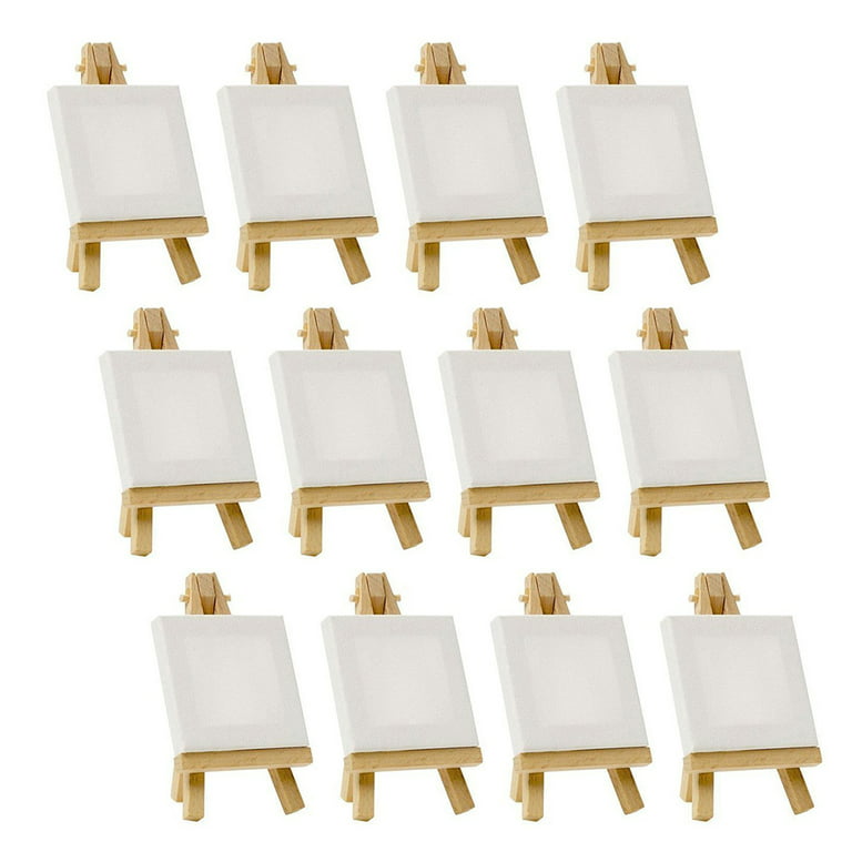 1 Set Mini Blank Canvas with Quality Easel for Painting Acrylic