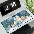 thumbnail image 3 of Hello Winter Persian Welcome Snowy Night Watercolor Vintage Desk Mat Full Keyboard Mouse Pad Cat Lover Kitten Owner Gifts Large Mousepad - 01011, 3 of 5