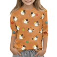 thumbnail image 3 of Grblisyd Girls Shirts Size 10-12 3/4 Sleeve Cute Animal Print T Shirts Kids Crewneck Casual Tops Graphic Tees, 3 of 6