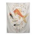thumbnail image 5 of ONETECH  Animal Tapestry, Traditional Koi Carps Spots Oriental Items Representing Love Nautical Theme, Wall Hanging for Bedroom Living Room Dorm Decor, Orange Beige, 5 of 7