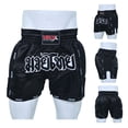 thumbnail image 3 of Men Boxing Shorts MMA Mauy Thai Training Fitness Gym Cage Fight Kickboxing Trunks Clothing Black 2XL, 3 of 11