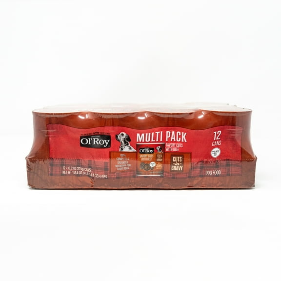 Ol' Roy Savory Cuts with Beef in Gravy Wet Dog Food, 13.2 oz Cans (12 Pack)