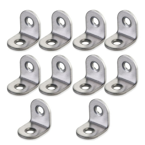 NICEXMAS 10Pcs Silver L Shape Angle Bracket 2mm Thick for Furniture Use