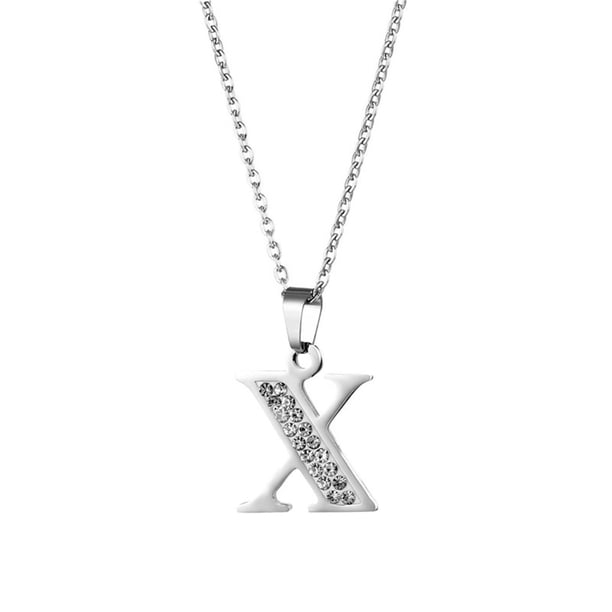Collar para mujer, joyería para mujer, collar de 26 letras, accesorios de moda con diamantes, regalos para la novia de tu pareja, muñeca sin rostro.