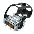 thumbnail image 7 of 1 Pair Bicycle Pedals 1/2'' Spindle Platform with Toe Clips Fixed Cycling Parts Black Silver Tone, 7 of 7