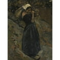 thumbnail image 2 of Richard Nicolaüs Roland Holst 19x24 Gold Ornate Framed and Double Matted Museum Art Print Titled - A Peasant Woman Carrying a Sack (1889), 2 of 4