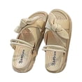 thumbnail image 1 of eczipvz Sandales pour Femmes Sandales Habillées à Talon Compensé Bas Chaussures Confortables à Plateforme pour Femmes, Beige, 1 of 4