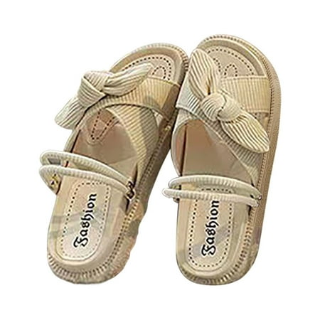 

Sandals Women Comfortable Wedge Bow Decor Flatform Slingback Sandals Casual Open Toe Sandals Roman Platform Sandals Slippers Womens Shoes Wedges