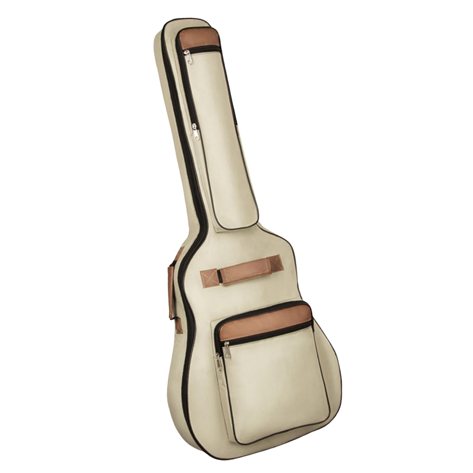 Dualoai Electric Bass Guitar Bag Storage Handbag Backpack Shoulder Bag Portable Bass Gig khaki