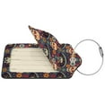 thumbnail image 2 of Disketp 1 Luggage Tag For Suitcase,Skulls And Flowers Leather Baggage Tag With Stainless Steel Loop Privacy Cover For Women Men Girls, 2 of 5