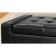 thumbnail image 2 of Pouf de Rangement Rachel en Cuir Noir, 2 of 5