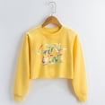 thumbnail image 2 of YiZYiF Kid Girls Butterflies Prints Cropped Dance Top Pullover Sweatshirt Long Sleeve Hoodies, 2 of 3