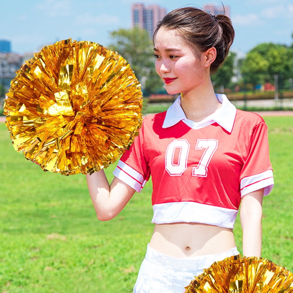 12Pcs Cheerleading Pom Poms PET Handmade Cheer Pompoms Cheering Team Dance Performances Sports Meeting Props 30CM Type 6