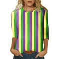 thumbnail image 1 of PMUYBHF T-Shirt Imprimé Joyeuses Fêtes Manches 3/4 Col Rond Blouse 4598 TG, 1 of 5